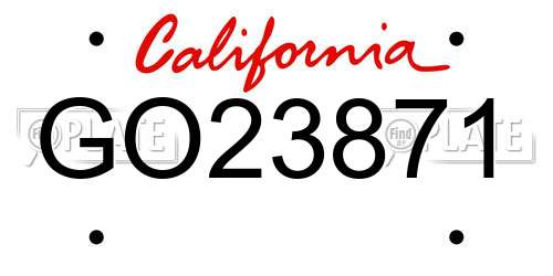 GO23871 California License Plate