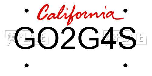 GO2G4S California License Plate