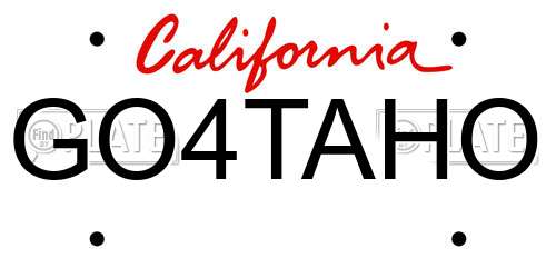 GO4TAHO California License Plate