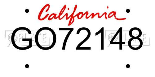 GO72148 California License Plate