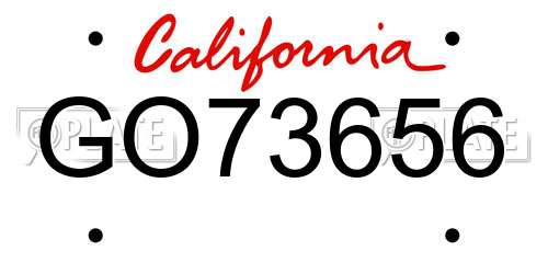 GO73656 California License Plate