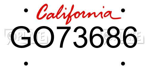 GO73686 California License Plate