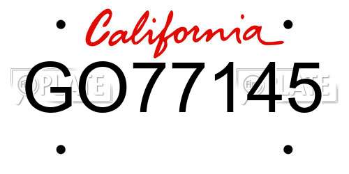 GO77145 California License Plate