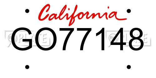 GO77148 California License Plate