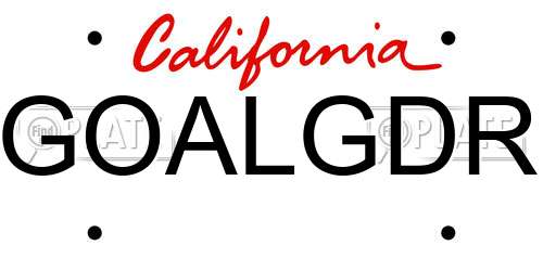 GOALGDR California License Plate