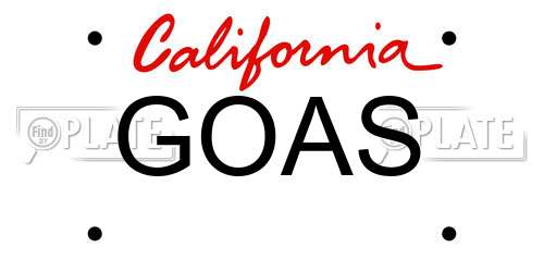 GOAS California License Plate