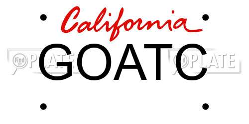 GOATC California License Plate