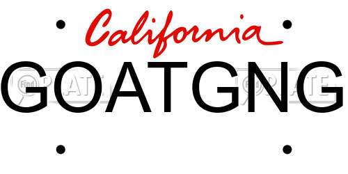 GOATGNG California License Plate