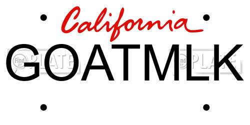 GOATMLK California License Plate