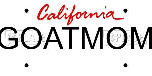 GOATMOM California License Plate