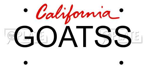 GOATSS California License Plate