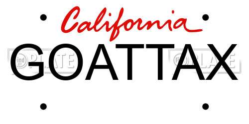 GOATTAX California License Plate