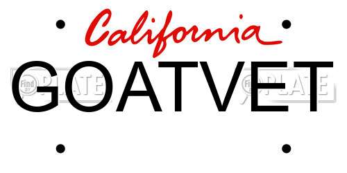GOATVET California License Plate