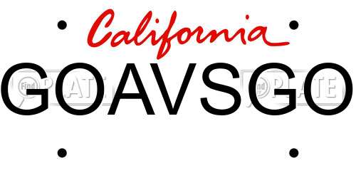 GOAVSGO California License Plate