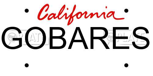 GOBARES California License Plate
