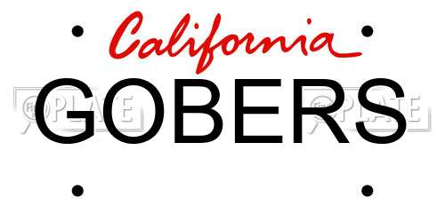 GOBERS California License Plate