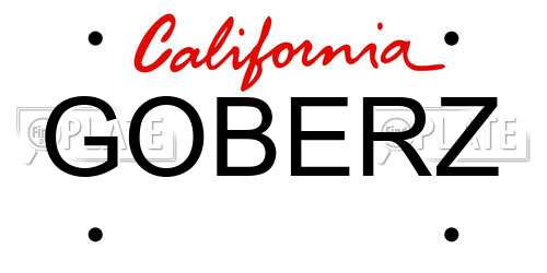 GOBERZ California License Plate