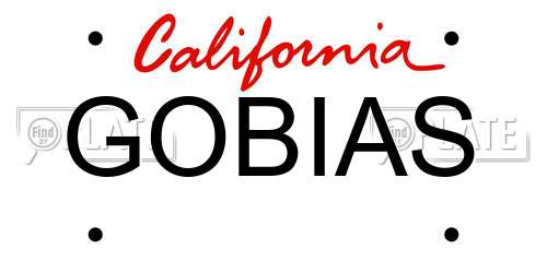 GOBIAS California License Plate