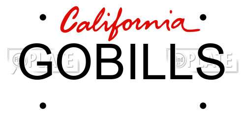 GOBILLS California License Plate