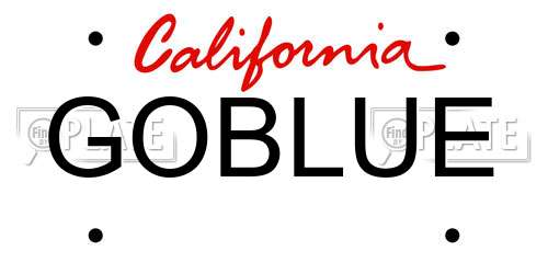 GOBLUE California License Plate