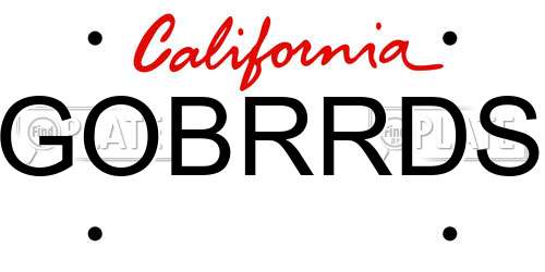 GOBRRDS California License Plate
