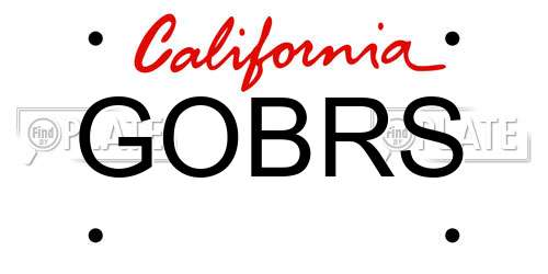 GOBRS California License Plate