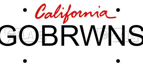 GOBRWNS California License Plate