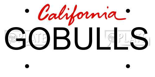 GOBULLS California License Plate