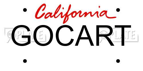 GOCART California License Plate