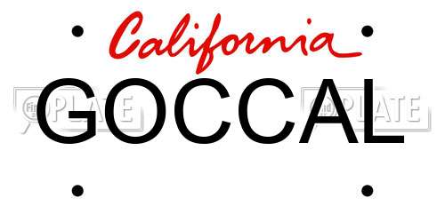 GOCCAL California License Plate