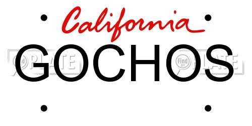 GOCHOS California License Plate