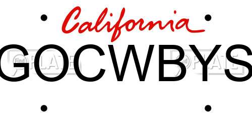 GOCWBYS California License Plate