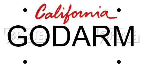 GODARM California License Plate