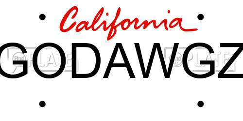 GODAWGZ California License Plate