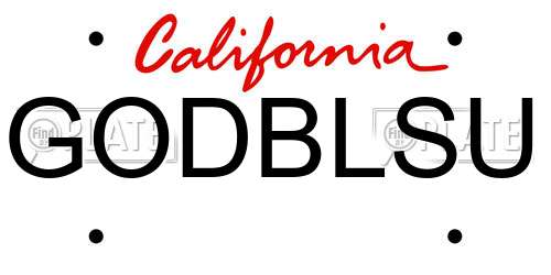 GODBLSU California License Plate