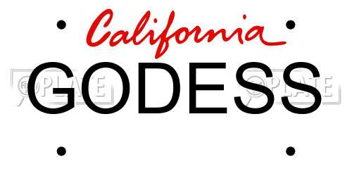 GODESS California License Plate
