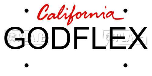 GODFLEX California License Plate
