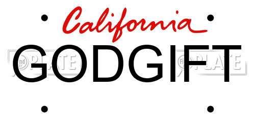 GODGIFT California License Plate