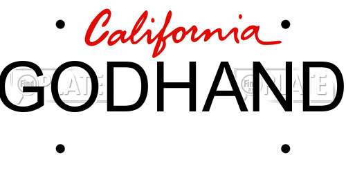 GODHAND California License Plate