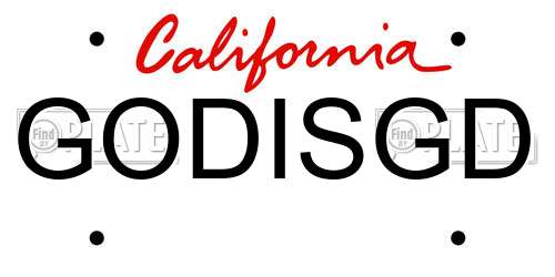 GODISGD California License Plate