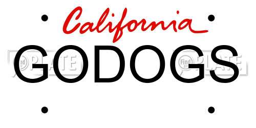 GODOGS California License Plate