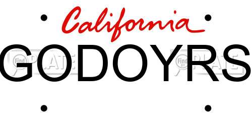 GODOYRS California License Plate