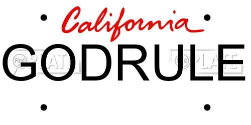 GODRULE California License Plate