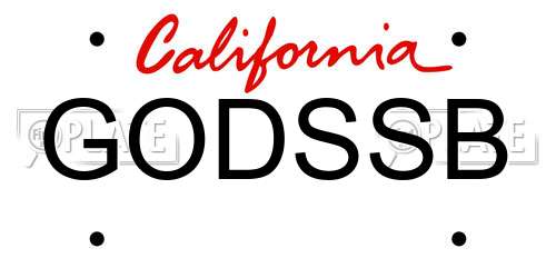 GODSSB California License Plate