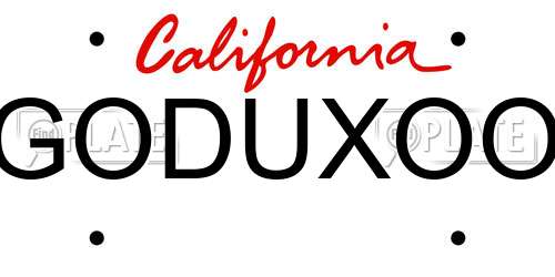 GODUXOO California License Plate