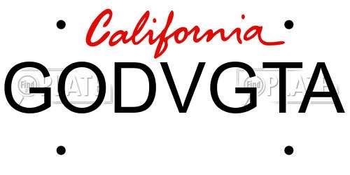 GODVGTA California License Plate