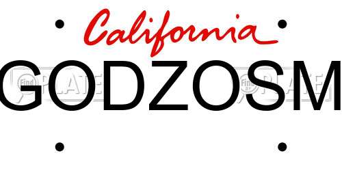 GODZOSM California License Plate