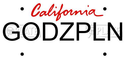 GODZPLN California License Plate