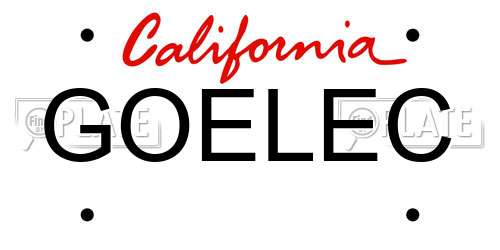 GOELEC California License Plate