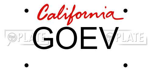 GOEV California License Plate